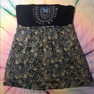 American Rag Floral Beaded Tube Top